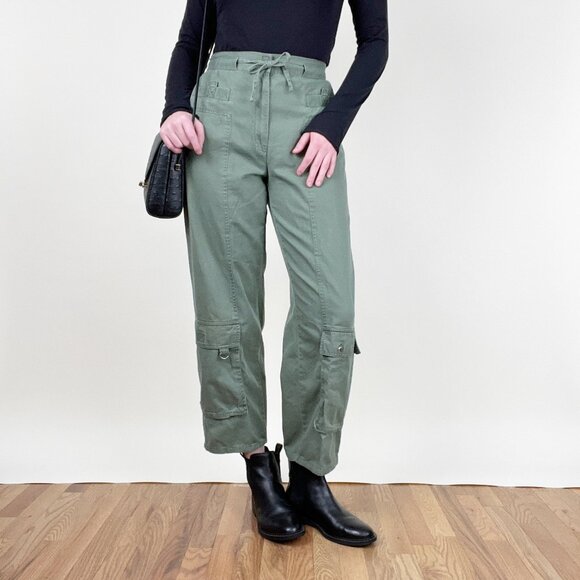Vintage 90s Y2K Cargo Utility Pants Straight Leg High Rise Fit Military Combat - Picture 1 of 8
